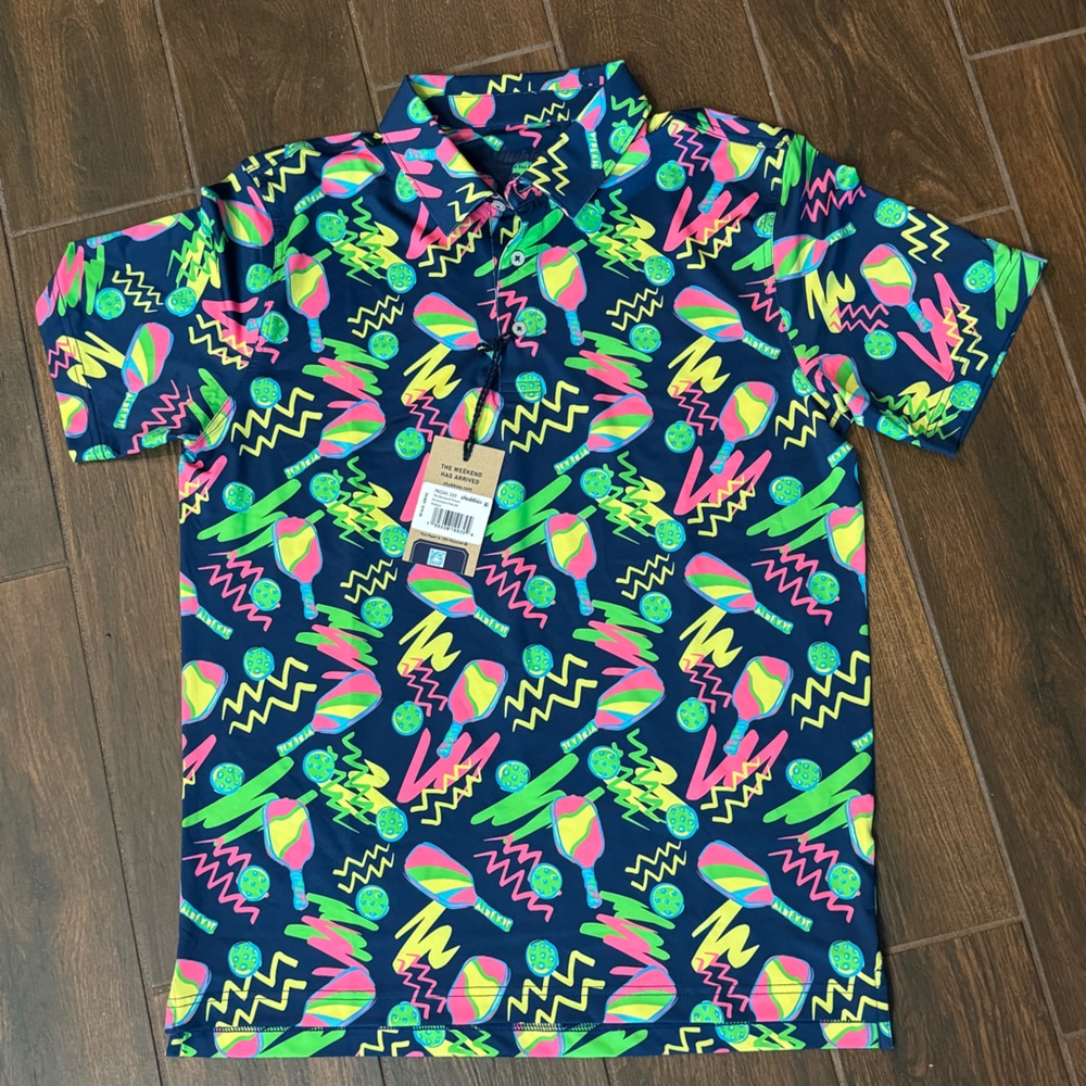 NWT! Chubbies “the backhand winners” performance polo for men size M